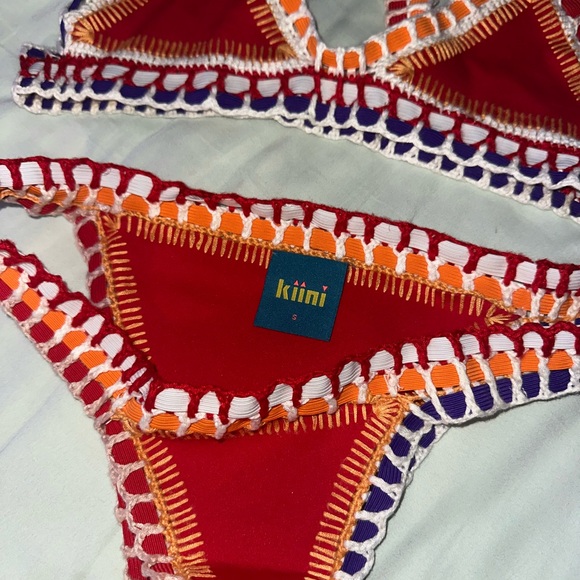 KIINI Red Bikini with Orange and Purple Trim - Picture 3 of 5
